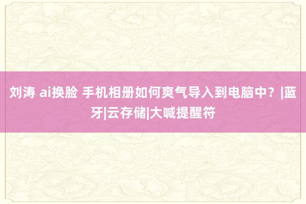 刘涛 ai换脸 手机相册如何爽气导入到电脑中？|蓝牙|云存储|大喊提醒符