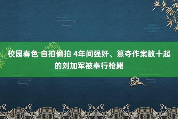 校园春色 自拍偷拍 4年间强奸、篡夺作案数十起的刘加军被奉行枪毙