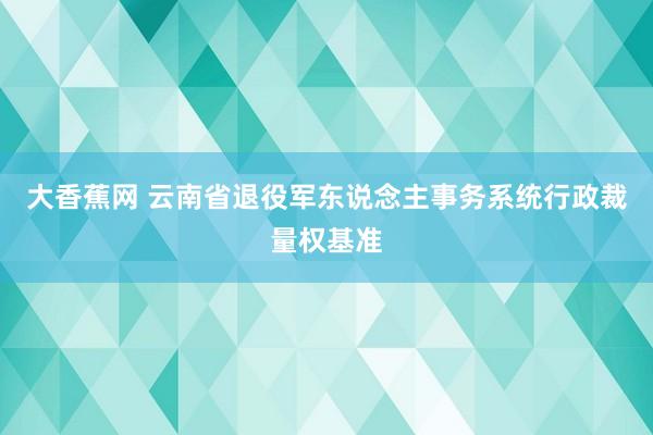 大香蕉网 云南省退役军东说念主事务系统行政裁量权基准