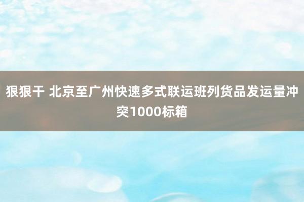狠狠干 北京至广州快速多式联运班列货品发运量冲突1000标箱